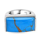 Blaues Türkis Ring Messing (Größe 16.00) ca. 9,54 ct