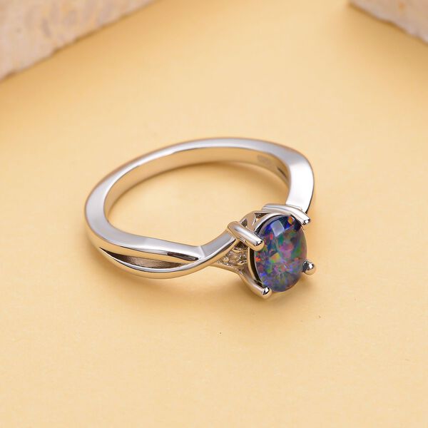 Boulder Opal Triplett und Zirkon Ring - 0,77 ct. image number 3
