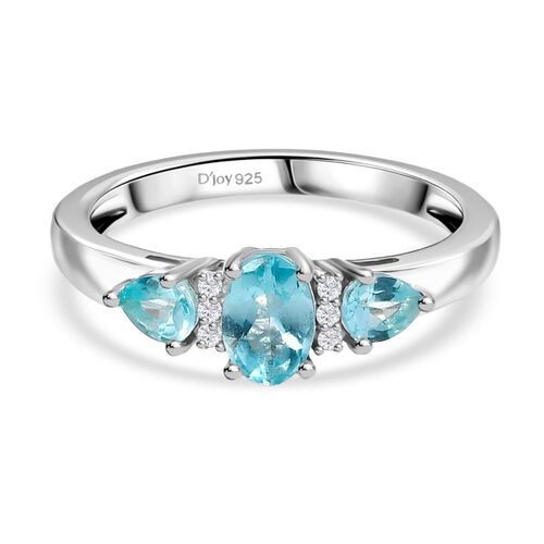 D’joy AA Betroka Blauer Apatit Ring 925 Silber rhodiniert (Größe 20.00) ca. 0,92 ct image number 0