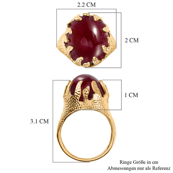 D'Joy - Flamme der Liebe Afrikanischer Rubin (Fissure gef&uuml;llt) Ring 925 Silber 750 Gelbgold Vermeil (Gr&ouml;&szlig;e 18.00) ca. 26.99 ct image number 7