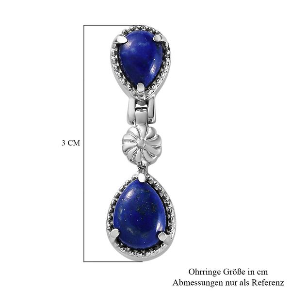 Lapislazuli-Ohrringe, Edelstahl ca. 5,11 ct image number 6