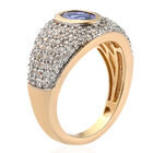 Tansanit und Zirkon-Ring, 925 Silber Gelbgold Vermeil  ca. 1,96 ct image number 4