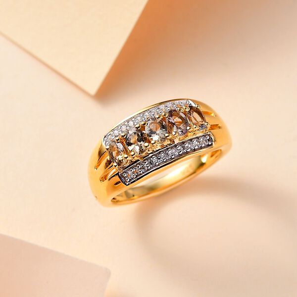 AA natürlicher goldener Tansanit und Zirkon Ring - 1,12 ct. image number 2