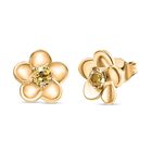 AA Natürliche goldene Tansanit Ohrringe 925 Silber 750 Gelbgold Vermeil ca. 0.62 ct