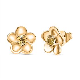 AA natürliche, goldener Tansanit Ohrringe - 0,62 ct.