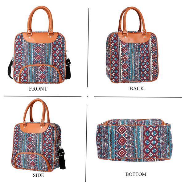 Boho Stil Handtasche, Blau und Mehrfarbig image number 4