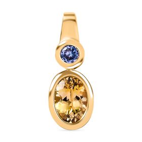 AA Natürlicher goldener Tansanit und Tansanit Anhänger - 1,20 ct.