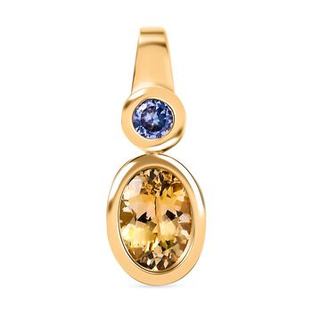 AA Nat&uuml;rlicher goldener Tansanit und Tansanit Anh&auml;nger - 1,20 ct.