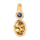 Fire and Ice Kollektion-AA Natürlicher goldener Tansanit, Tansanit Anhänger 925 Silber 750 Gelbgold Vermeil ca. 1.20 ct