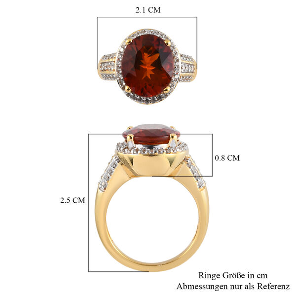 Kirsch-Citrin und Zirkon-Ring - 4,56 ct. image number 8