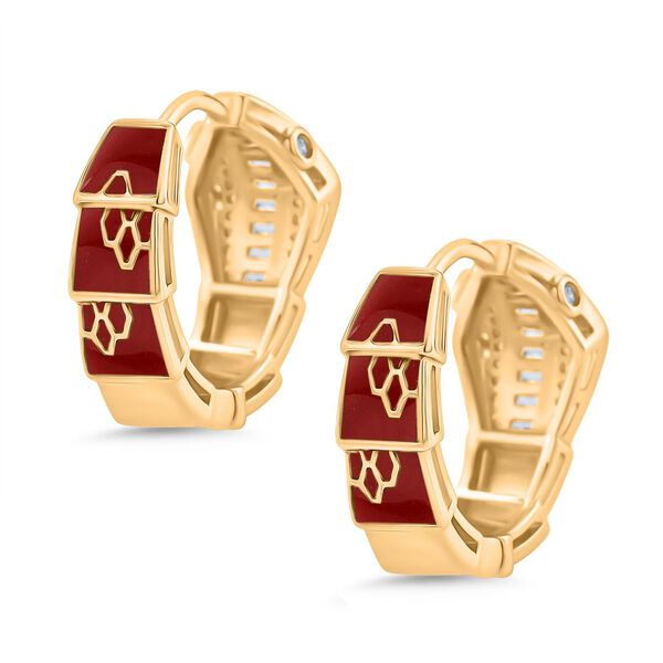 Wei&szlig;er Zirkonia Ohrringe Nickelfreies Messing emailliert image number 5