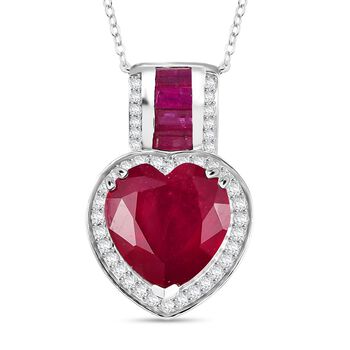 D'Joy AA Afrikanischer Rubin und Moissanit Anh&auml;nger mit 50cm Kette - 10,06 ct.