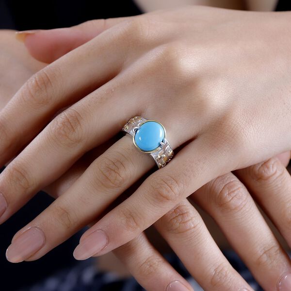 AA Sleeping Beauty T&uuml;rkis und Zirkon Ring - 4,38 ct. image number 10