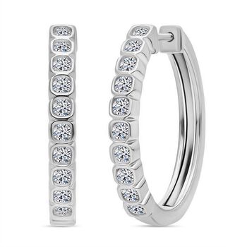 LUXURIANT 0,50 ct. SI Labor Diamant Ohrringe, 925 Silber rhodiniert