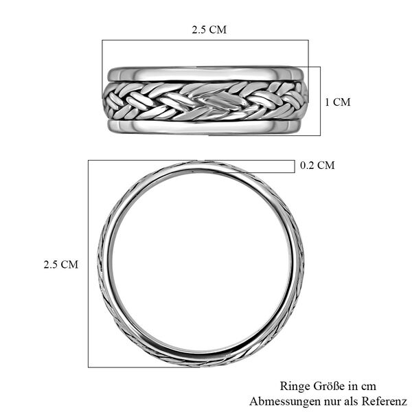 Royal Bali Kollektion- Kunstvoll geflochtener Anti-Stress-Spinning-Ring image number 6