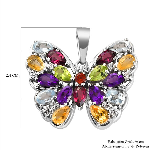 Mehrfarbiger Edelstein-Anh&auml;nger, 925 Silber platiniert ca. 4,15 ct image number 6