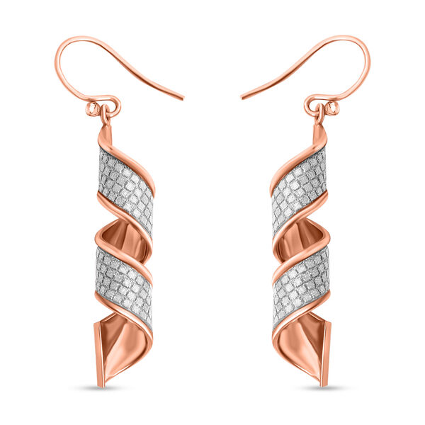 Diamantschliff Fusilli Ohrh&auml;nger in ros&eacute;vergoldetem Silber image number 1