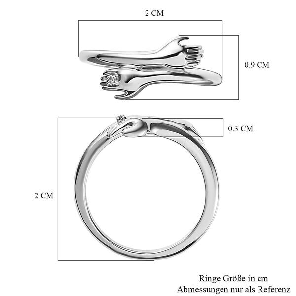 Hug Ring in platiniertem Silber image number 7