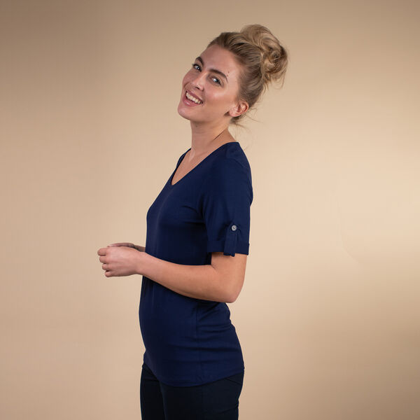 Kurzarmshirt f&uuml;r Damen, Dunkelblau image number 2