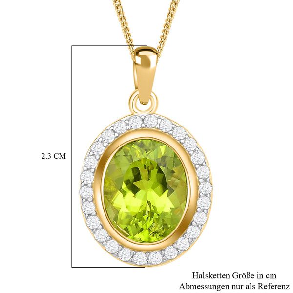 Nat&uuml;rlicher Peridot und Zirkon-Anh&auml;nger mit 50cm Kette - 4,19 ct. image number 6
