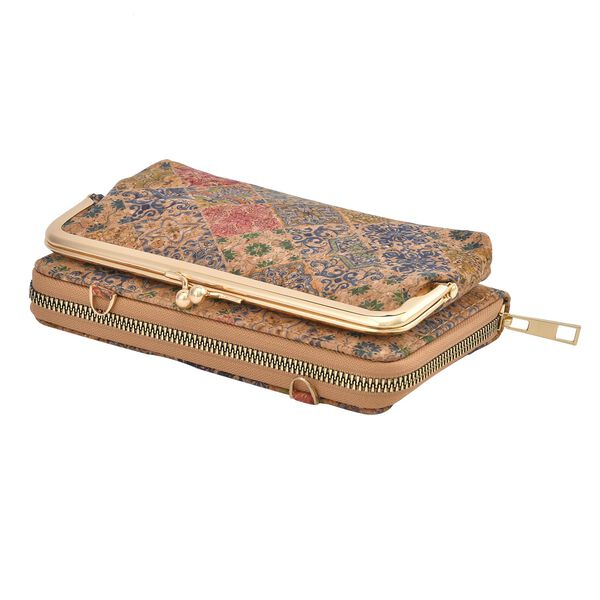 Crossbody Tasche aus Naturkork mit RFID-Schutz, Rauten-Muster image number 7