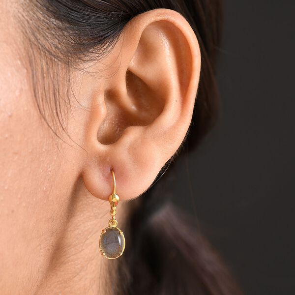 D'Joy AAA Labradorit Ohrringe 925 Silber 750 Gelbgold Vermeil ca. 3.83 ct image number 3