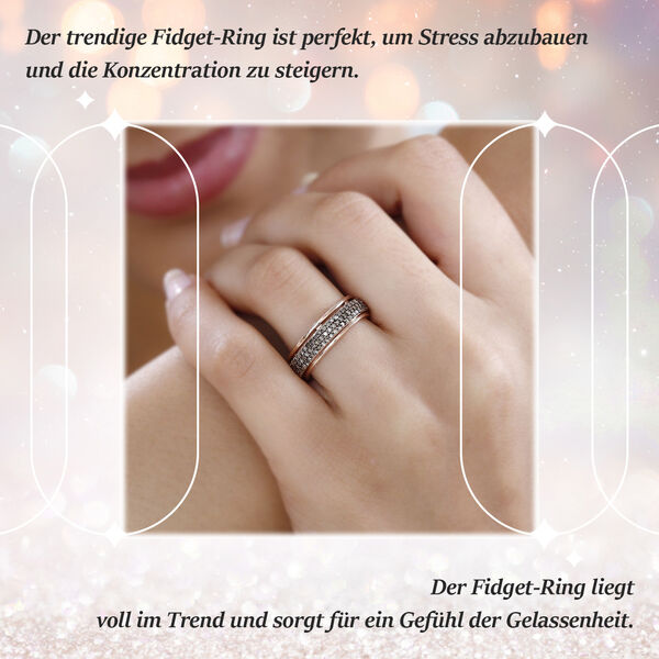 Nat&uuml;rlicher Champagner Diamant Anti-Stress Spinning Ring, ca. 1,00 ct. image number 4