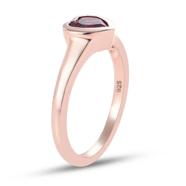 Rhodolith Granat Solit&auml;r Ring 925 Silber ros&eacute;vergoldet  ca. 0,80 ct image number 4