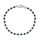 Blaues Diamant Armband, ca. 19 cm, 925 Silber platiniert ca. 0.15 ct