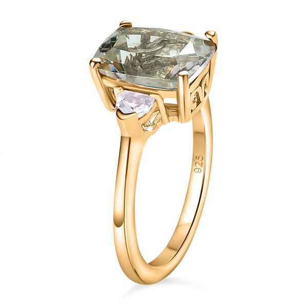 Prasiolite Schmuckset 925 Silber Gelbgold Vermeil ca. 6,30 ct. image number 5