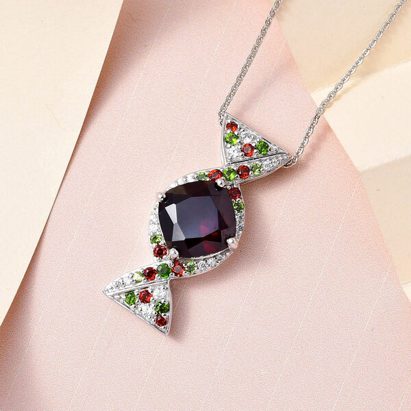 GP Italian Garden Kollektion - Mosambik Granat und Multi-Edelstein-Anhänger mit Kette - 5,63 ct. image number 3