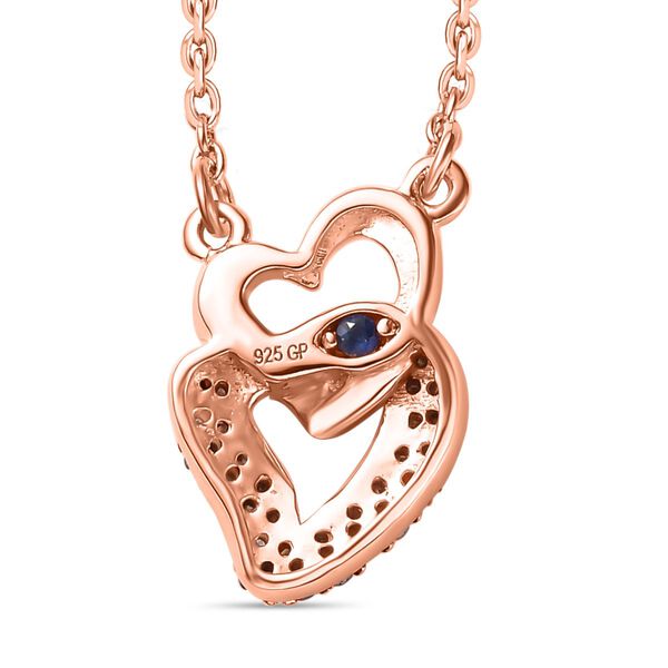 GP Amore Kollektion - Champagner Diamant und Kanchanaburi blaue Saphir-Halskette, 45cm - 0,28 ct. image number 5