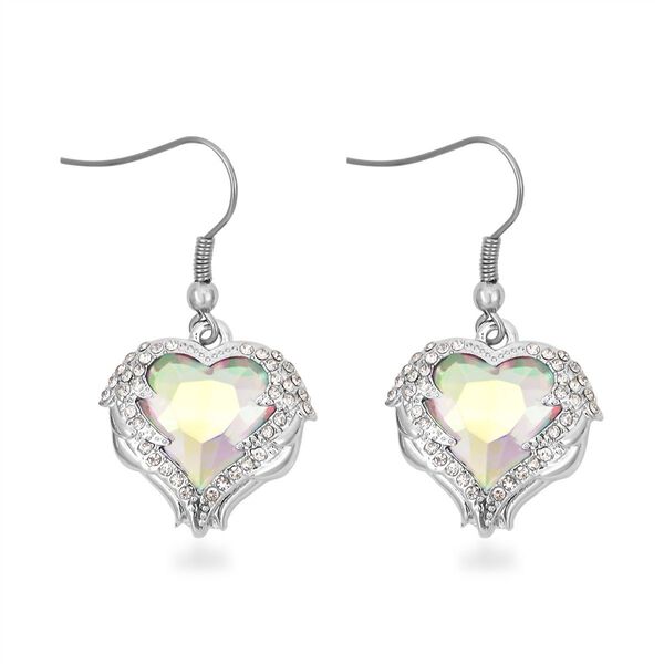 2er Set -Glas, Kristall Anh&auml;nger mit Kette und Ohrringe, Auroraborealis image number 5