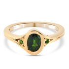 Nat&uuml;rlicher Chromdiopsid Ring 925 Silber vergoldet (Gr&ouml;&szlig;e 16.00) ca. 0,90 ct