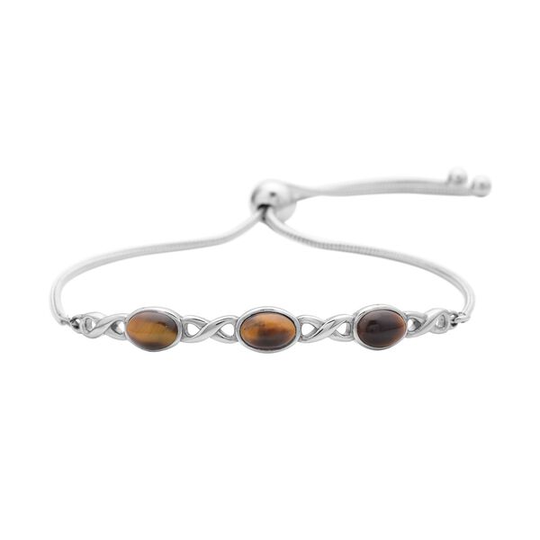 Gelbes Tigerauge Armband, ca. 15.25 cm, Edelstahl ca. 6.00 ct