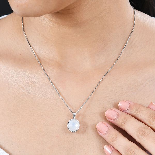 AA Regenbogen Mondstein Anhänger - 4,98 ct. image number 3