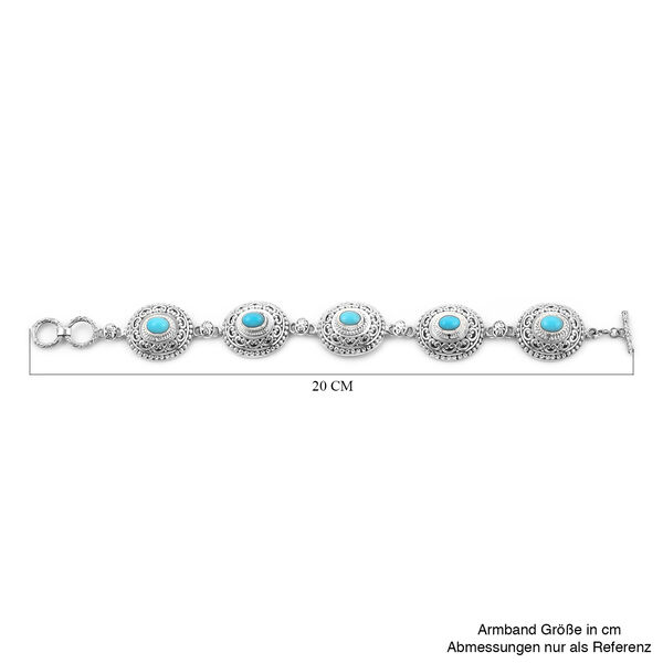 Royal Bali Kollektion - nat&uuml;rliches Sleeping Beauty T&uuml;rkis-Armband in Silber image number 5