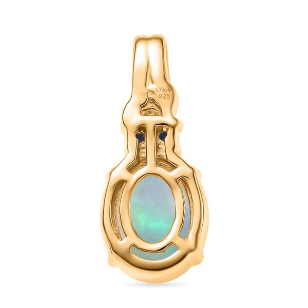 D'Joy AA Nat&uuml;rlicher, &auml;thiopischer Welo Opal, Blauer Saphir Anh&auml;nger 925 Silber vergoldet ca. 1.36 ct image number 5