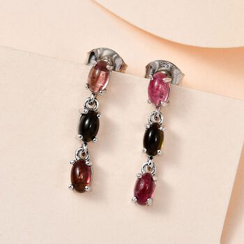 Nat&uuml;rliche, mehrfarbige Turmalin-Ohrringe - 1,72 ct.