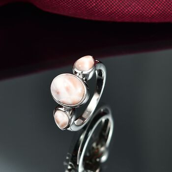 D'Joy AA Natrolith Ring 925 Silber platiniert (Gr&ouml;&szlig;e 18.00) ca. 4,08 ct