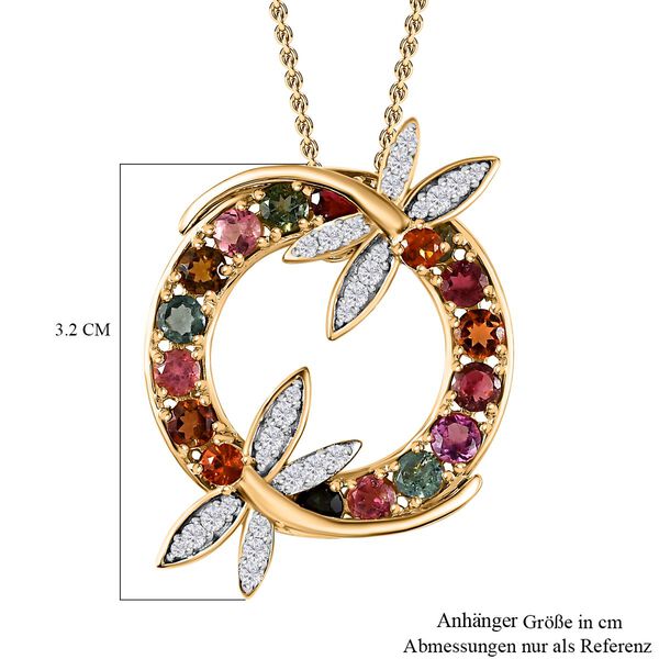 GP Italian Garden Kollektion - AA Mehrfarbiger-Turmalin und Citrin Anhänger mit Kette, ca. 4,15 ct. image number 6