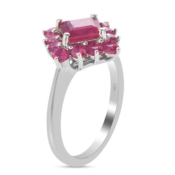 Fissure gefüllt Rubin Ring 925 Silber Platin-Überzug image number 5