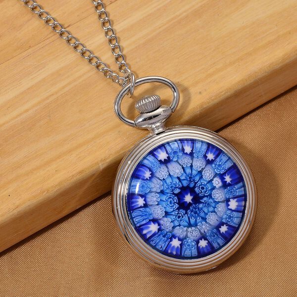 STRADA - Blaues Murano-Stil Glas Uhren 91.4 cm Eisen image number 1