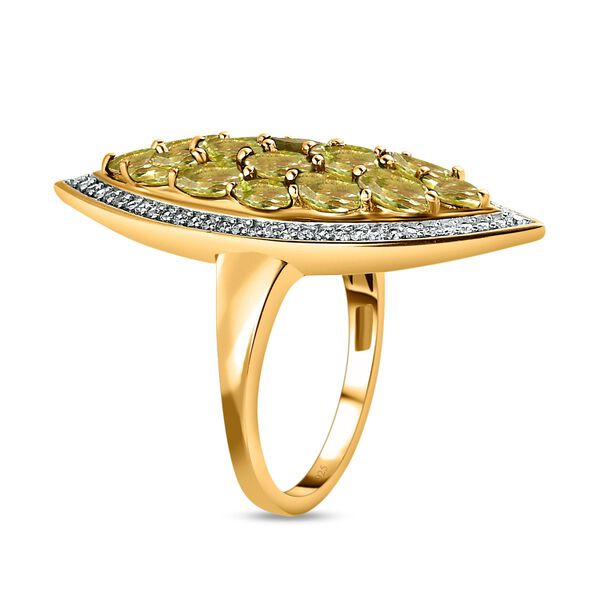 Natürlicher Peridot und Zirkon-Cocktail-Ring - 3,01 ct. image number 5