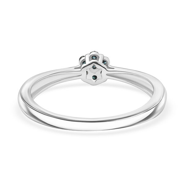 CULLINAN-MINE - Blauer Diamant Ring 925 Silber rhodiniert (Größe 16.00) ca. 0.10 ct image number 5