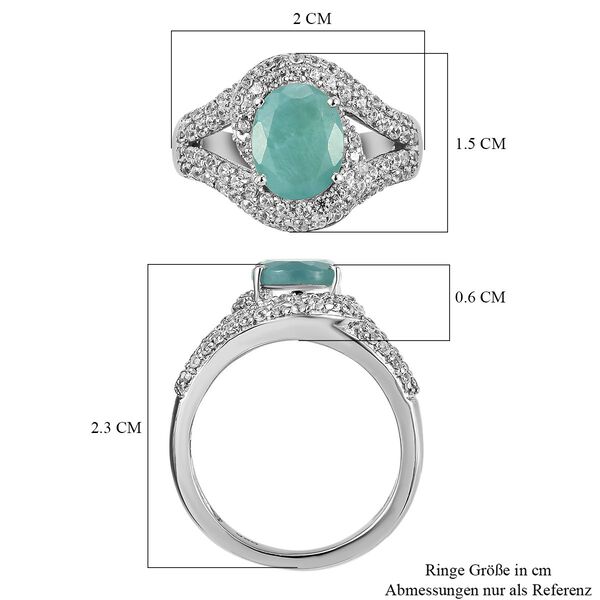 AA Grandidierit und Zirkon Halo Ring in Silber image number 7