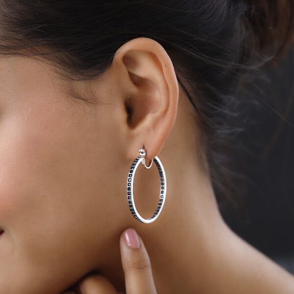 Blaue Diamant-Creolen - 1 ct. image number 3