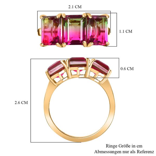 Wassermelonen Quarz Triplett Ring - 5,42 ct. image number 7