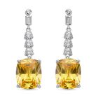 Gelbe und weiße Zirkonia Ohrringe, Edelstahl ca. 18,47 ct