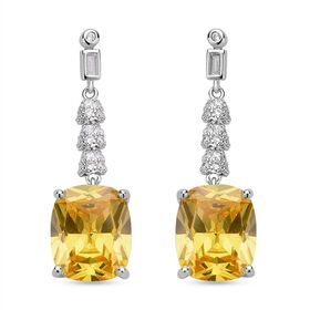 Gelbe Zirkonia Ohrringe, Edelstahl ca. 18,47 ct